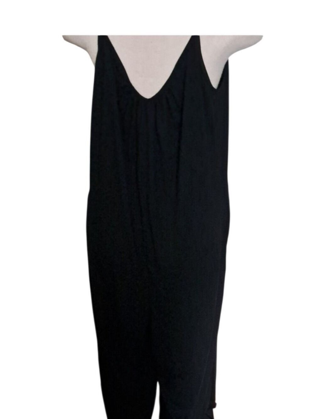 ANRABESS One piece jumper wide leg comfort leisure jumpsuit pockets black size M